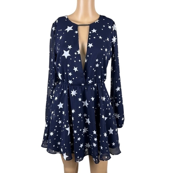 Lovers + Friends Navy Stars Dress - Picture 1 of 12